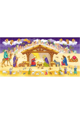 Різдвяна шопка з наліпками + розмальовка